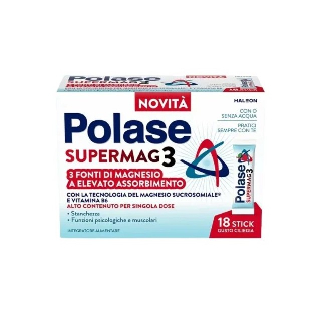 Polase Supermag3 integratore di magnesio gusto ciliegia 18 stick promo convenienza Polase Supermag3 integratore di magnesio gusto ciliegia 18 stick promo convenienza