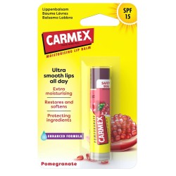 Balsamo labbra Carmex al melograno con SPF15 per labbra morbide e protette
