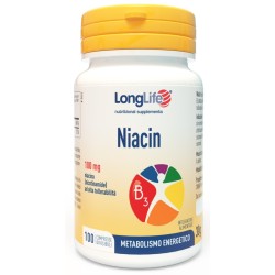 Longlife Niacin 100mg integratore di vitamina B3 in compresse divisibili senza glutine