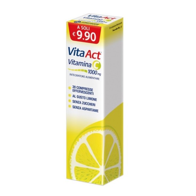 Vitamina C 1000mg effervescente gusto limone senza zuccheri per il tuo benessere quotidiano