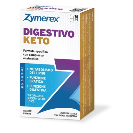 Wilco Farma Zymerex Digestivo Keto 30 Compresse Senza Glutine Senza Lattosio