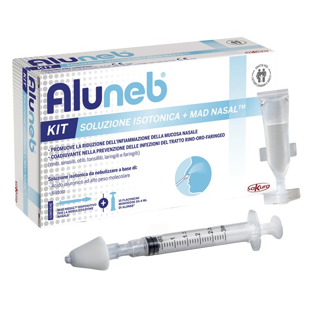 Sakura Aluneb Kit Soluzione Isotonica per igiene nasale con atomizzatore professionale Sakura Aluneb Kit Soluzione Isotonica per igiene nasale con atomizzatore professionale