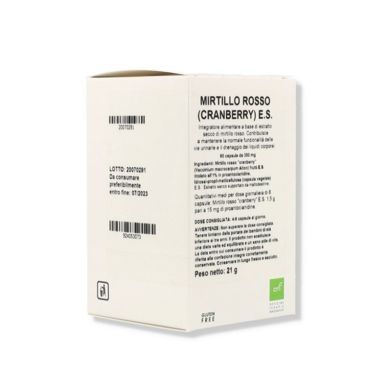Oti Mirtillo Rosso Cranberry Estratto Secco 60 Capsule