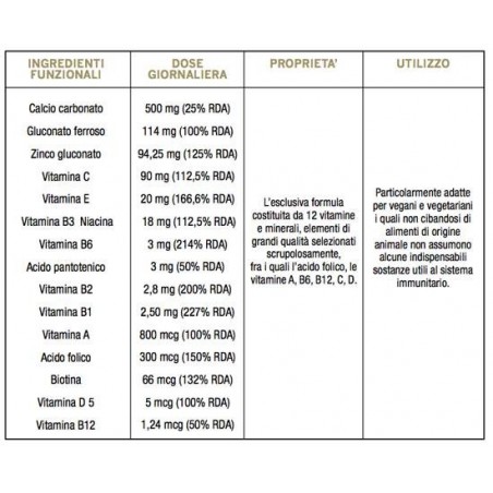 Optima Naturals Colours Of Life Vegan 12 Vitamine + 3 Minerali 60 Compresse