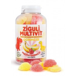 Confezione da 60 gommose di Multivitaminico Fragola e Banana Multivit di Ziguli