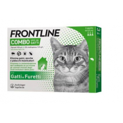 Confezione da 3 pipette di Soluzione Spot-On per Gatti e Furetti Kg Frontline Combo da Four Pharma