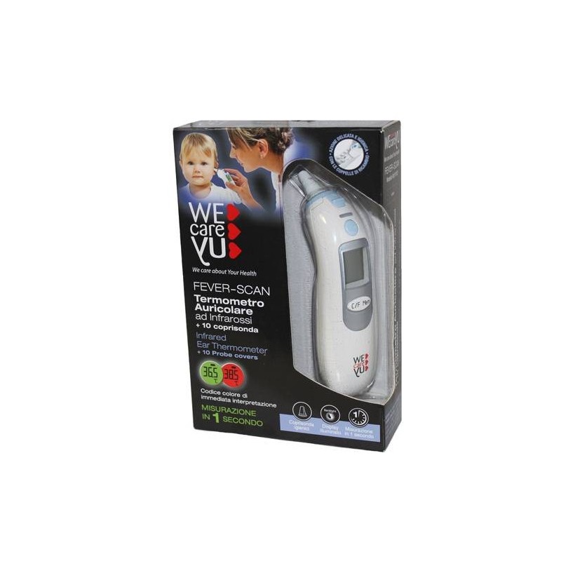 Uragme Termometro Auricolare Wecareyu Fever-scan Ad Infrarossi Con 10 Coprisonda