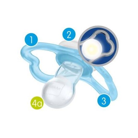 Bamed Baby Italia Mam Air Night Succhietto 6+ Mesi Silicone Doppio Neutro