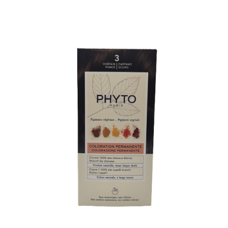 Phyto Color Kit 3 Castano Scuro 1 Latte 50 Ml + 1 Crema 50 Ml + 1 Maschera 12 Ml