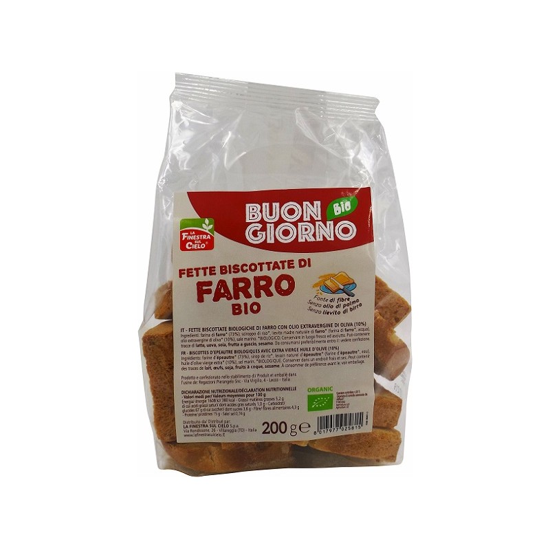 Biotobio Fsc Fette Biscottate Di Farro Senza Lievito Di Birra Bio Con Olio Extravergine Di Oliva 200 G