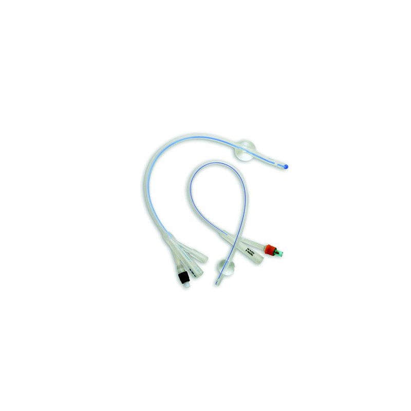 Securmed Catetere Foley 2 Vie 100% Silicone Securdrain Con Linea Radio Opaca Standard 2 Vie Ch22 Palloncino 5/10ml Punta Nelaton