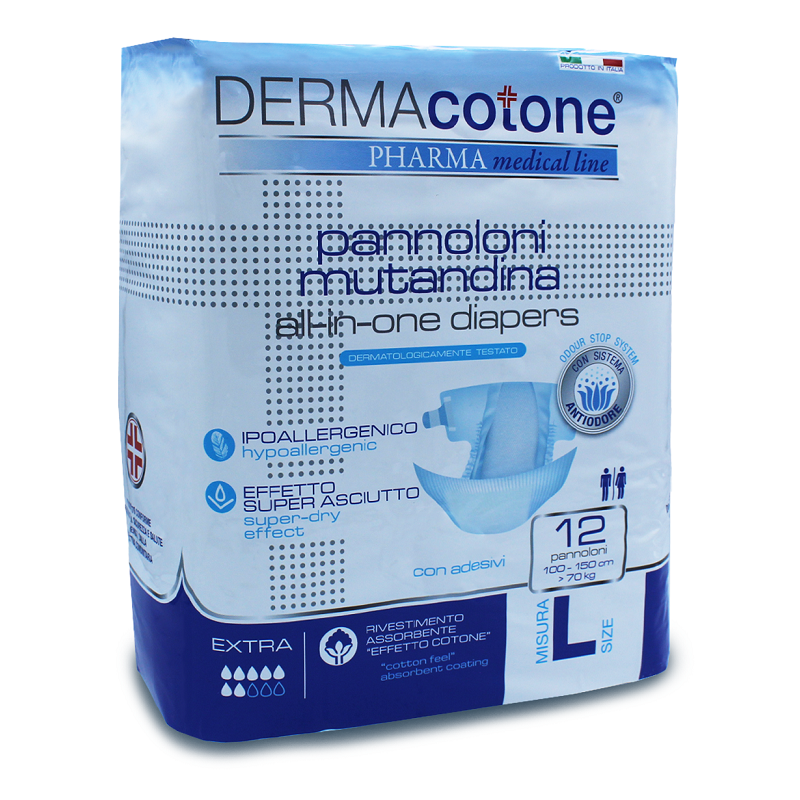 Da. Ma. Distribuzione Pannolone Mutandina Per Incontinenza Dermacotone L 12 Pezzi