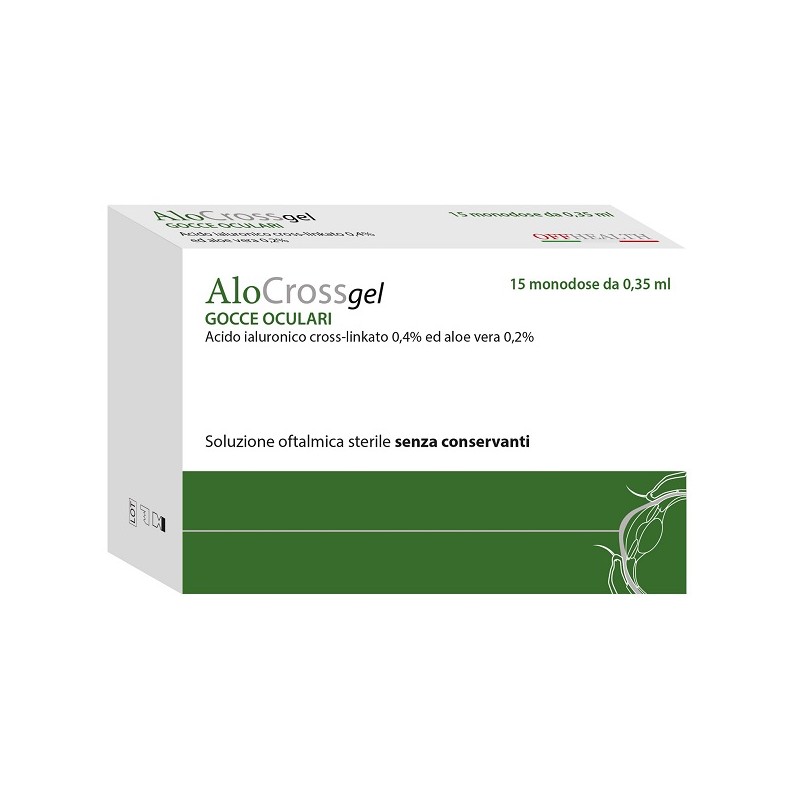 Offhealth Soluzione Oftalmica Lubrificante A Base Di Acido Ialuronico Sale Sodico Cross Linkato 0,20% Alocross 15 Oftioli 0,35 M