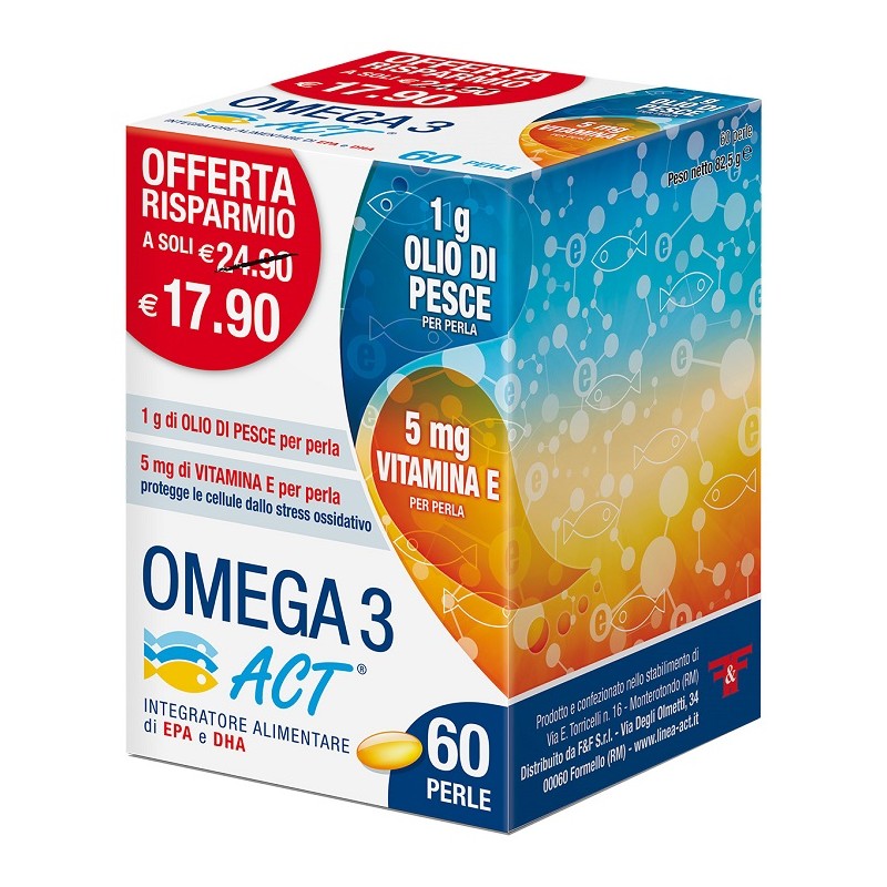 60 perle di Integratore di Acidi grassi Omgea-3 Act