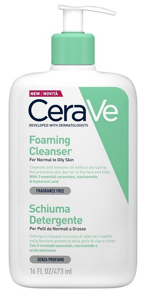 Cerave Schiuma Detergente Viso corpo pelle grassa 473 Ml