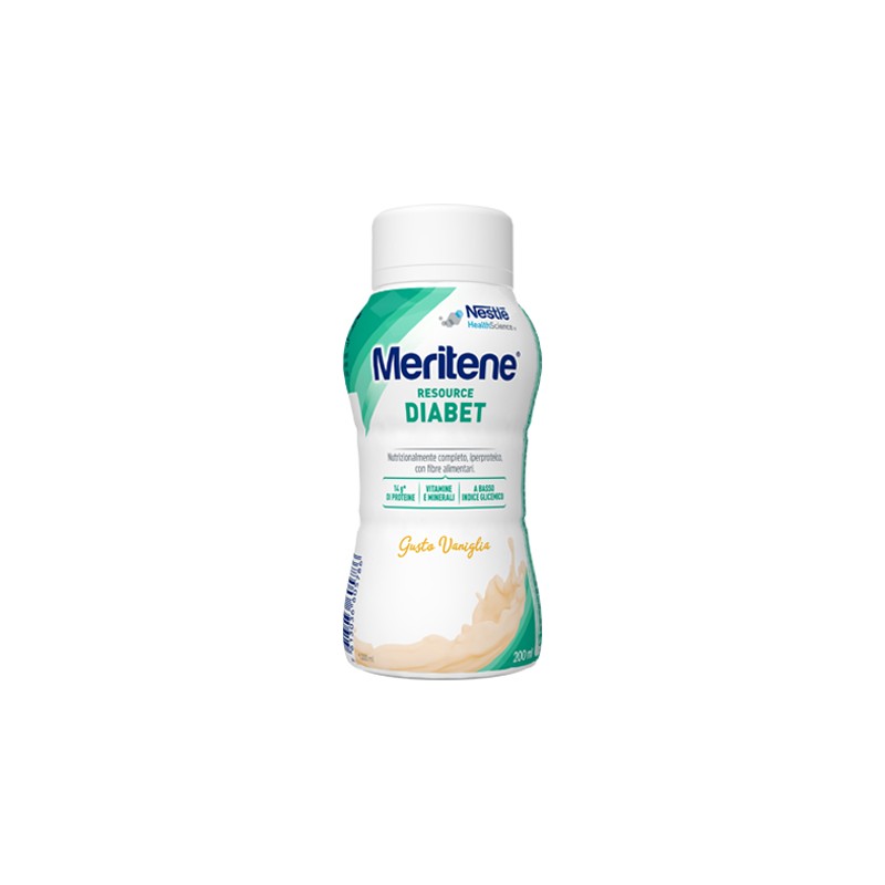 Confezione da 200ml di Meritene Resource Diabet Vaniglia Alimento Iperproteico