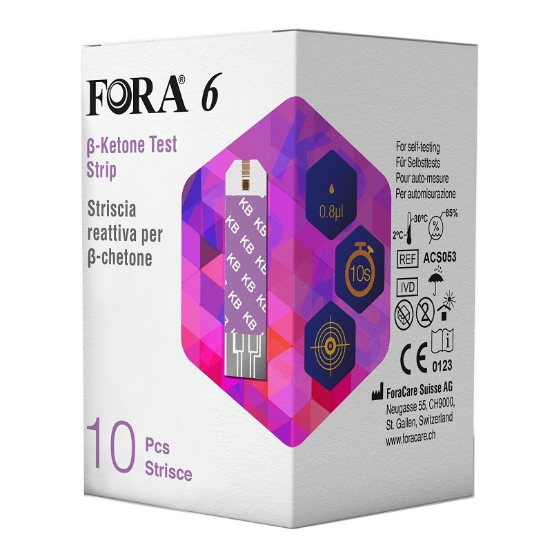 Meter Strisce Misurazione Chetonemia Fora 6 Box 10 Pezzi