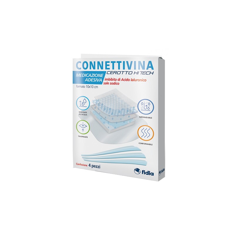Fidia Farmaceutici Cerotto Connettivina Hitech 10 X 10 Cm 4 Pezzi