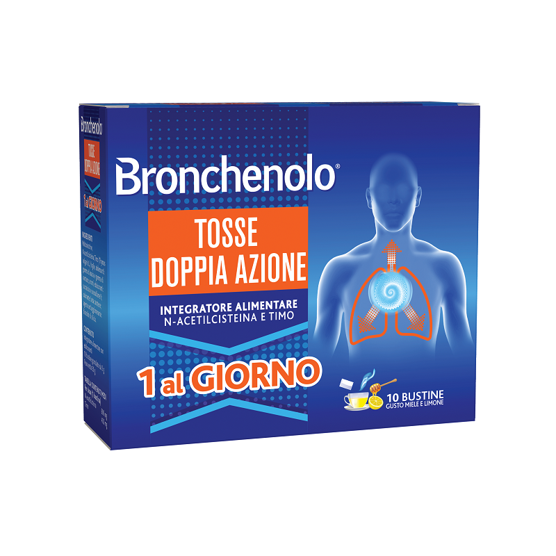 10 Bustine contro la tosse Bronchenolo Tosse Doppia Azione
