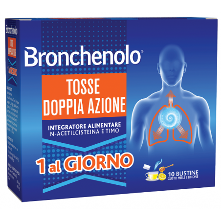 10 Bustine contro la tosse Bronchenolo Tosse Doppia Azione