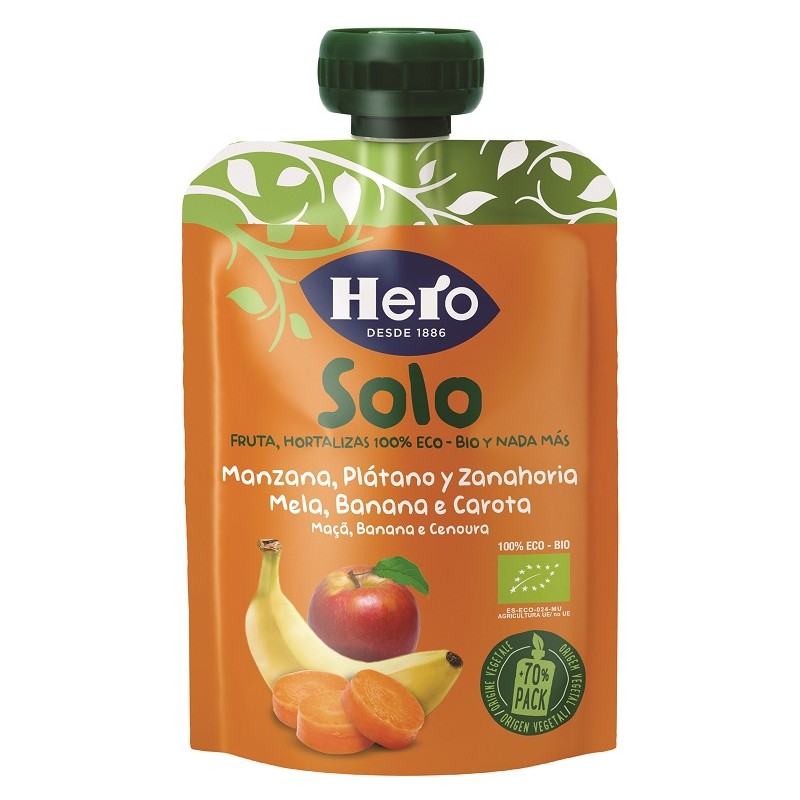 Fater Hero Solo Frutta Frullata 100% Bio Mela Banana Carota 100 G