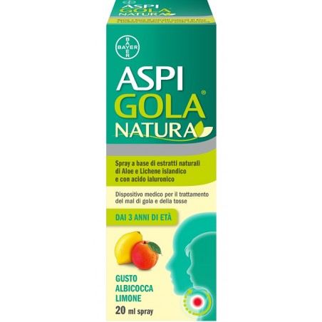 Spray con applicatore di Aspi Gola Natura Albicocca e Limone della Bayer