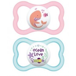 2 pezzi di Mam Air Succhietto in Silicone Femmine 16+ Mesi
