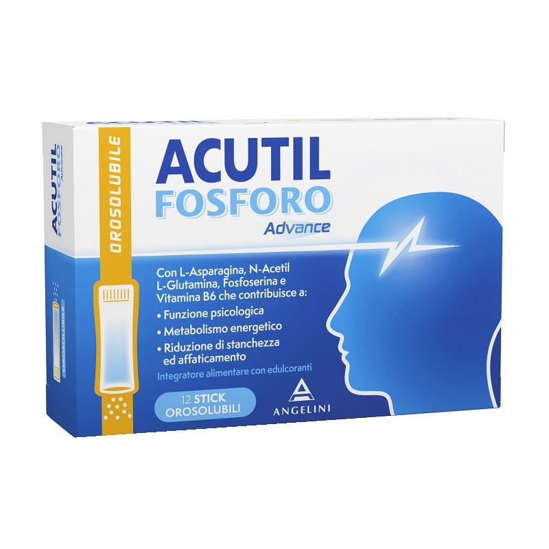 Acutil Fosforo Advance 12 Stick Orosolubili Prontezza Mentale