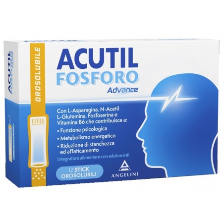 Acutil Fosforo Advance 12 Stick Orosolubili Prontezza Mentale