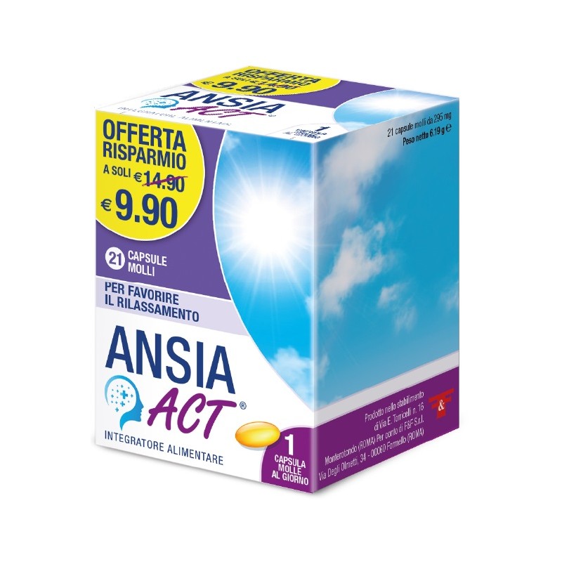 21 capsule molli di Integratore per il Rilassamento Ansia Act