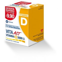 Confezione da 60 compresse di Integratore Alimentare Vitamina D 2000ui da Vita Act