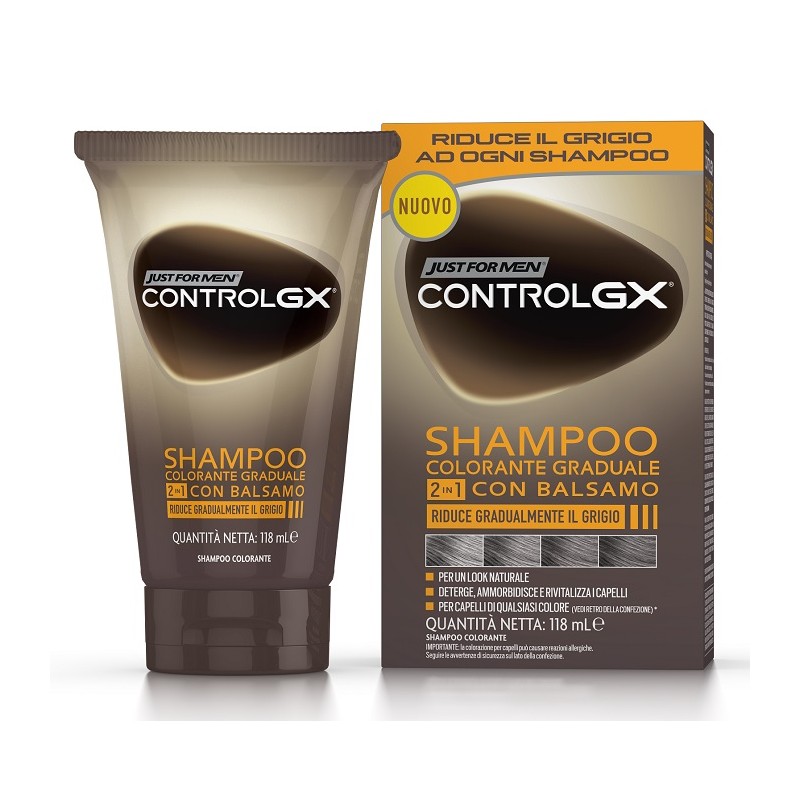 Combe Italia Just For Men Control Gx Shampoo Colorante Graduale 2 In 1 Con Balsamo 150 Ml