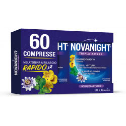 60 compresse di Novanight Tripla Azione Melatonina Rilascio Rapido