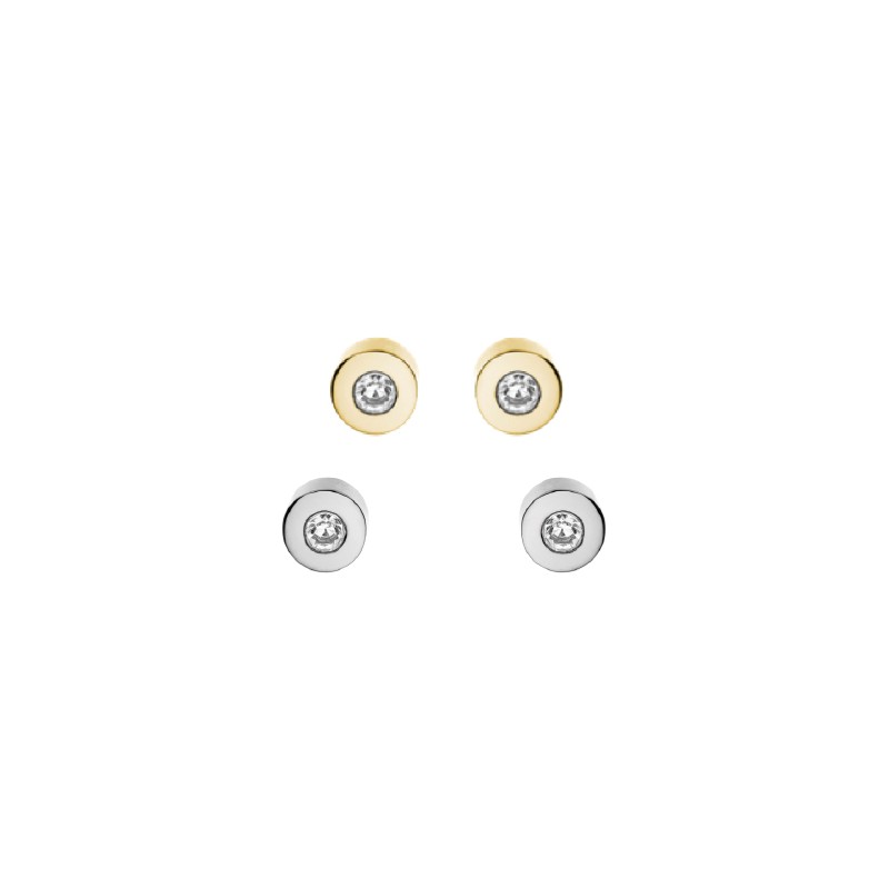 C&s Italy Lucemed Set Orecchini Bianco & Giallo