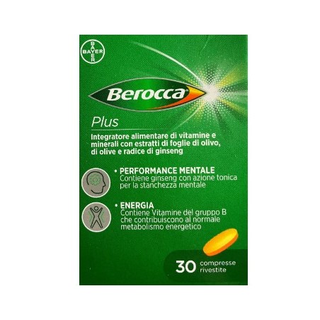Confezione da 30 compresse di Berocca Plus della Bayer