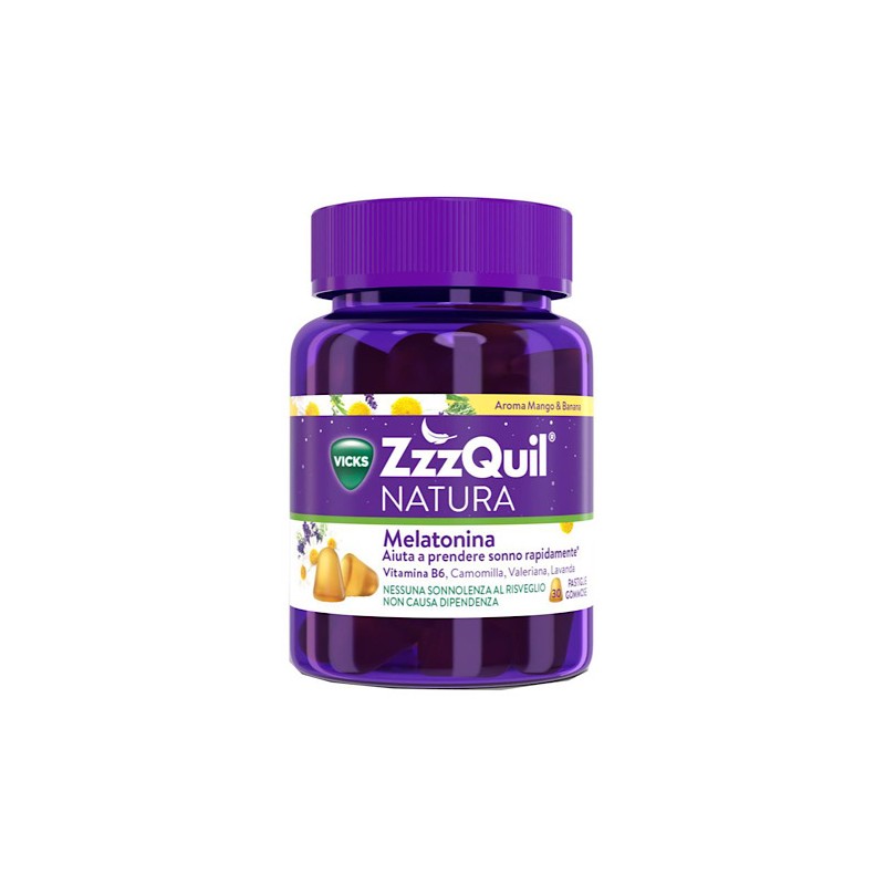 30 Pastiglie Gommose di Vicks Zzzquil Natura Mango & Banana