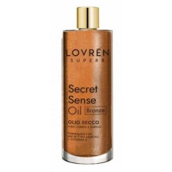 flacone 100ml Lovren olio viso, corpo e capelli con glitter dorati