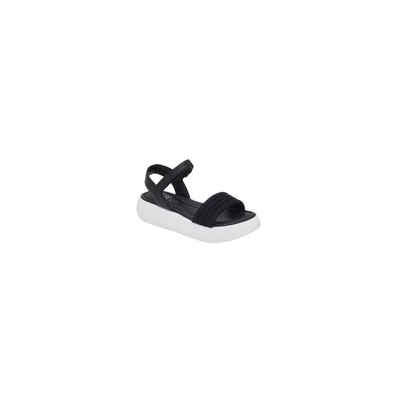Scholl Shoes Boca Sandal Strap Textile+leather Woman Black 39 Materiale Tessuto+pelle Fodera Tomaia Pelle+tessuto Sottopiede Pel