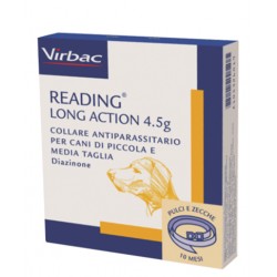 Confezione da 1 Collare Antiparassitario per Cani piccoli e medi Reading Long Action 4.5 G da Virbac