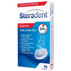 Reckitt Benckiser H. Steradent Triple Action Plus 90 Compresse Pulenti