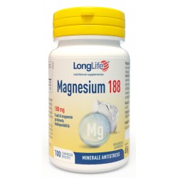 Flacone da 100 compresse di Integratore di Magnesio Magnesium 188 da Longlife