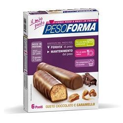 confezione da 12 barrette di Pesoforma gusto Cioccolato Caramello
