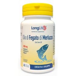 Barattolo da 60 perle di Olio di Fegato di Merluzzo 500mg da Longlife