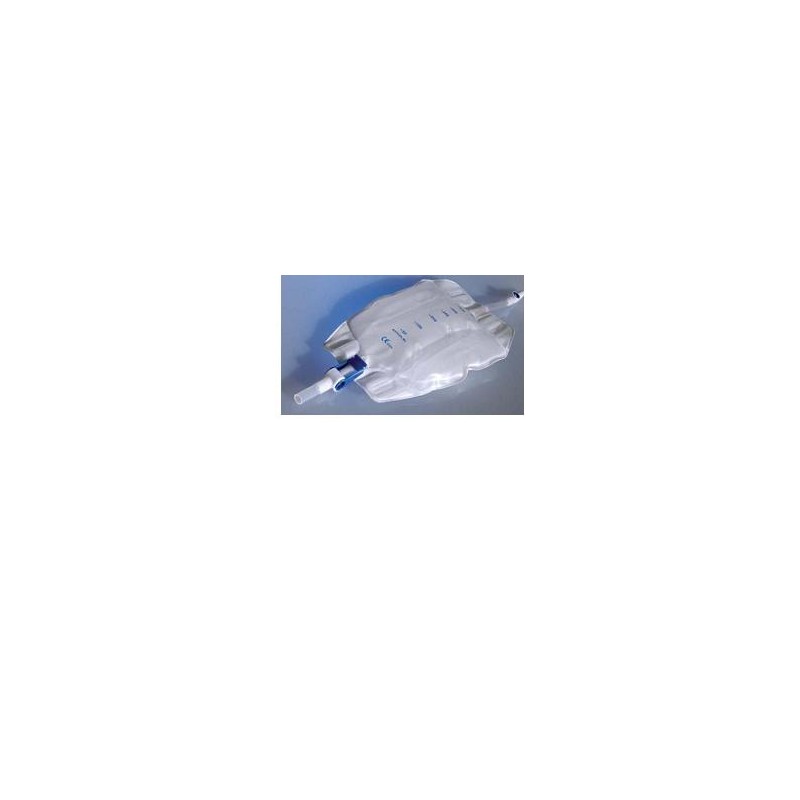 Sacca Raccogli Urina Da Gamba Per Incontinenza In Pvc 750 Ml Tubo Raccordo Diritto 30 Cm+rubinetto Scarico+valv