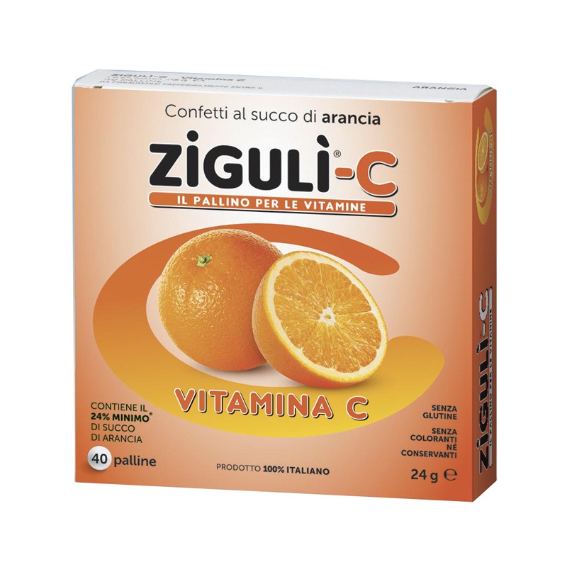 40 confetti di Ziguli C Integratore di Vitamina C Gusto Arancia