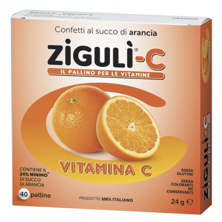 40 confetti di Ziguli C Integratore di Vitamina C Gusto Arancia