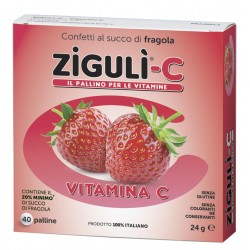 40 confetti di Ziguli C Integratore di Vitamina C Gusto Fragola