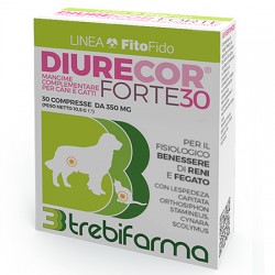 Confezione da 30 compresse di Integratore Veterinario per Reni da Diurecor Forte da Trebifarma