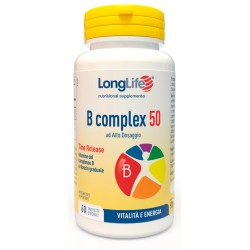 Flacone da 60 tavolette di Integratore di Vitamine B Complex 50 da Longlife