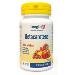 Confezione da 60 compresse di Integratore per Vista e pelle di Betacarotene Longlife